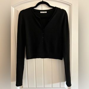 Reformation | Recycled Cashmere Crop Henley Sweater